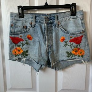 Levi’s Denim Embroidered Shorts